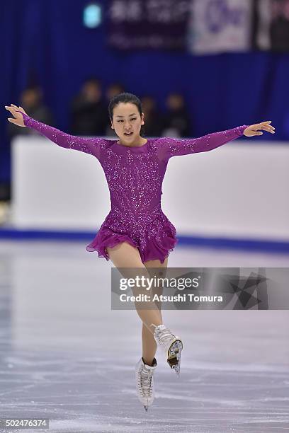 Mao Asada of Japan competes in the ladies short program during the day two of the 2015 Japan Figure Skating Championships at the Makomanai Ice Arena...