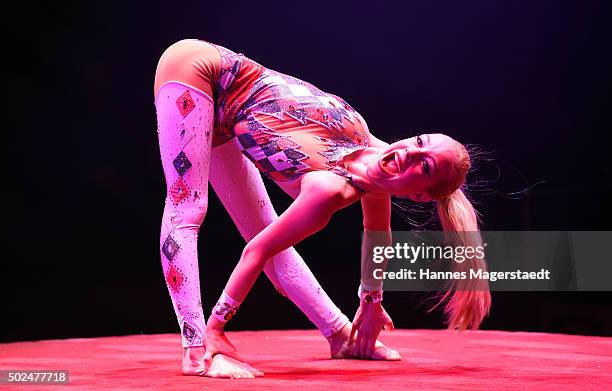 Jordan McKnight during the 'Circus Krone Christmas Show 2015' at Circus Krone on December 25, 2015 in Munich, Germany.