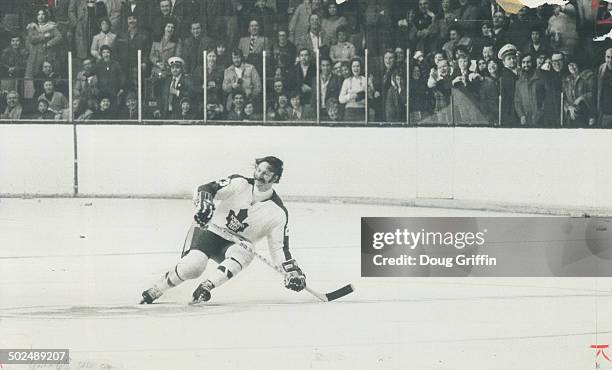 Eddie Shack skates out to a standing ovation by hokcey fans at maple leaf gardens. The Entertainer takes a whirl in recognition of his first star...