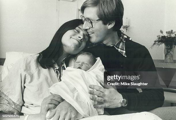 Little Rae: Ontario NDP Leader Bob Rae and his wife; Arlene; cuddle daughter; Lisa Ruth Perly; born early yesterday at Toronto General Hospital....