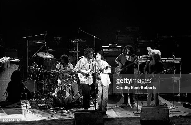 Mick Jagger of the Rolling Stones performing with Peter Tosh at The Palladium in New York City on June 19, 1978.