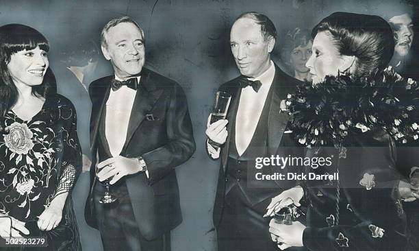 Quite a night: Actress Gale Garnett ; Tribute's star; Jack Lemmon; Prime Minister Pierre Trudeau and Mrs Katherine Robarts; chairman of the committee...