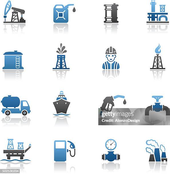 stockillustraties, clipart, cartoons en iconen met oil and petrol industry icon set - oil tanker