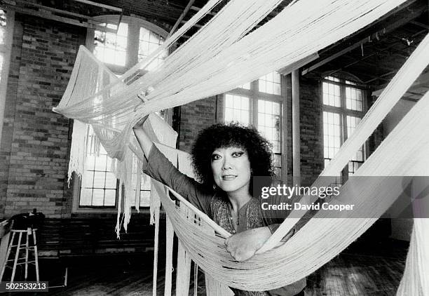 Pioneer in field: Working with her miles of wood and fibres in her studio at an old carpet factory building is Aiko Suzuki. She learned more than...
