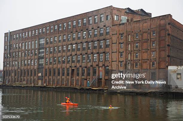 Clean Water Advocate Christopher Swain swims the entire length of the Newtown Creek Superfund Site, home to one of the largest oil spills in America,...