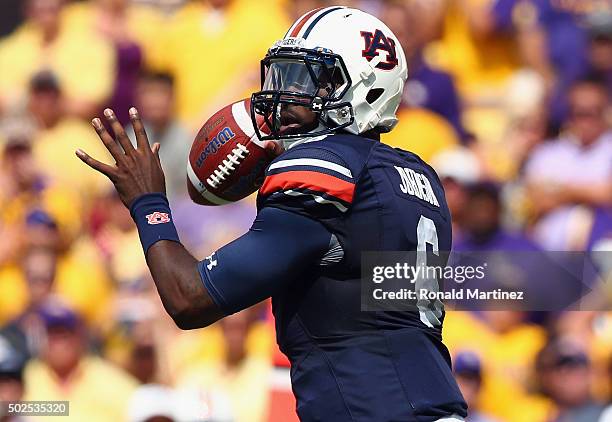 Jeremy Johnson of the Auburn Tigers at Tiger Stadium on September 19, 2015 in Baton Rouge, Louisiana.