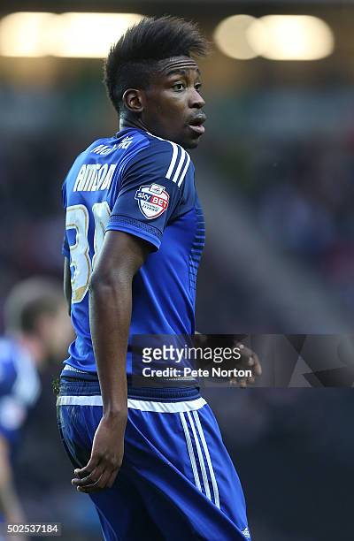 Sammy Ameobi of Cardiff City in action during the Sky Bet Championship match between Milton Keynes Dons and Cardiff City at stadium:mk on December...