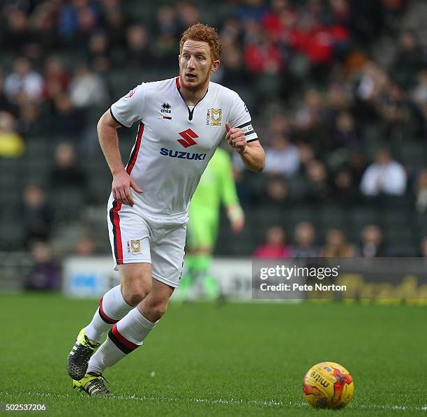 Dean Lewington of Milton Keynes Dons in action during the Sky Bet Championship match between Milton Keynes Dons and Cardiff City at stadium:mk on...