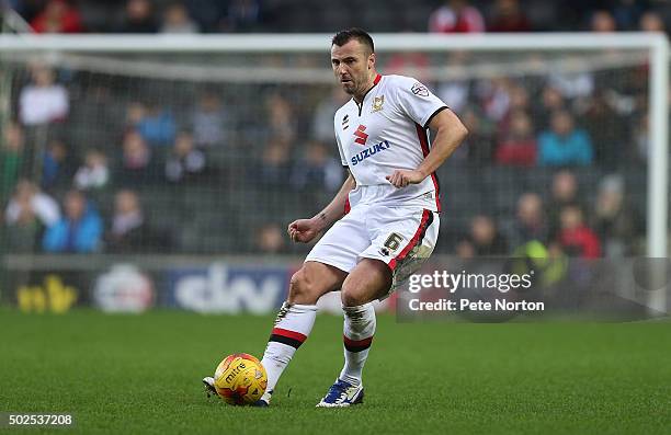 Antony Kay of Milton Keynes Dons in action during the Sky Bet Championship match between Milton Keynes Dons and Cardiff City at stadium:mk on...