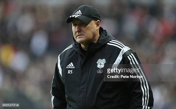 Cardiff City manager Russell Slade looks on during the Sky Bet Championship match between Milton Keynes Dons and Cardiff City at stadium:mk on...