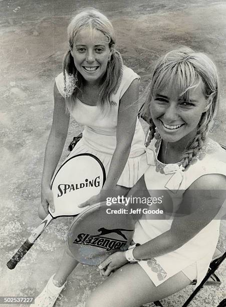 Smiling Tennis stars Stephanie Green of Vancouver and Montreal's Andree martin say it's laughable how little prize money is alloted to women...