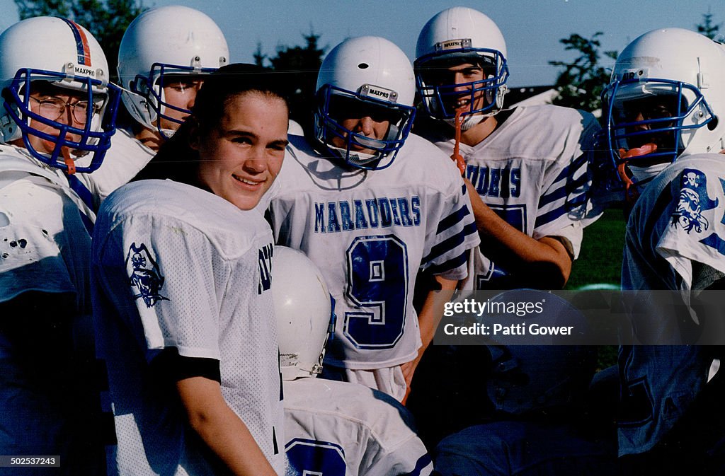 There's no blocking Amy: Amy Mercer's just one of the guys on the Markham Marauders junior football 