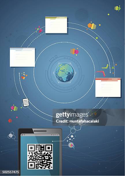 qr code web - sharing files stock illustrations