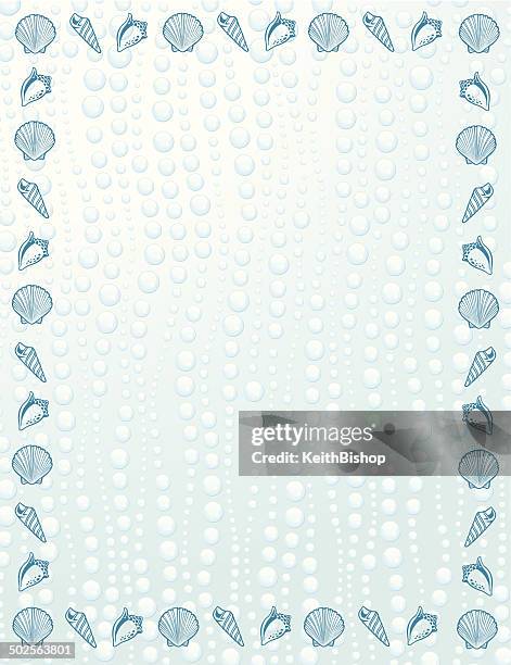 sea shell frame background - conch shell stock illustrations