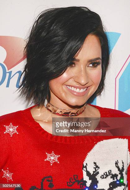 Demi Lovato attends the 2015 Y100 Jingle Ball at BB&T Center on December 18, 2015 in Sunrise, Florida.