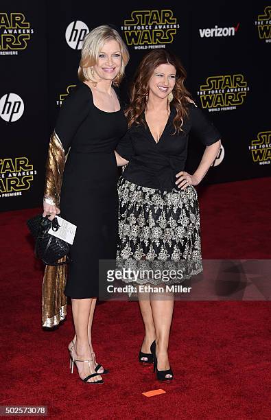Television journalist Diane Sawyer and CNN sports anchor Rachel Nichols attend the premiere of Walt Disney Pictures and Lucasfilm's "Star Wars: The...