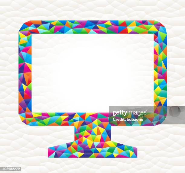 ilustraciones, imágenes clip art, dibujos animados e iconos de stock de monitor de computadora en triangular patrón de arte vectorial sin royalties de mosaico - free mosaic patterns
