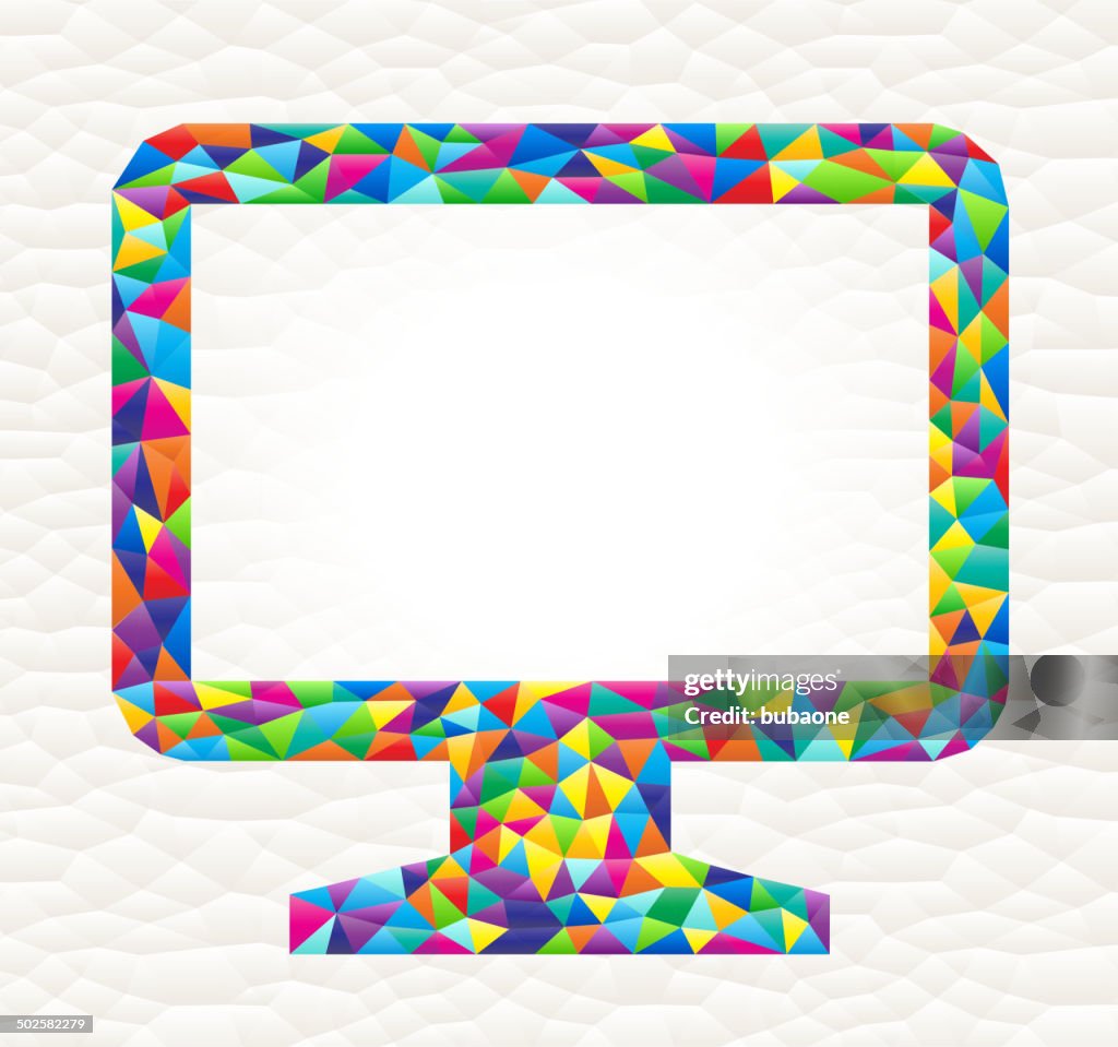 Computer Monitor on triangular pattern mosaic royalty free vector art