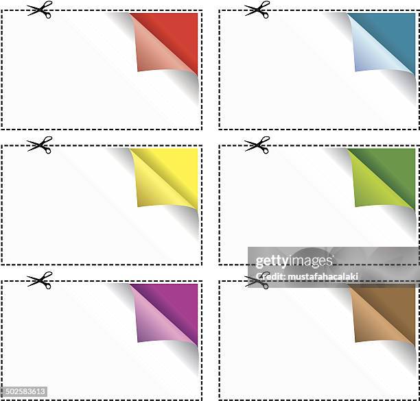 coupons - paper scissors stock illustrations
