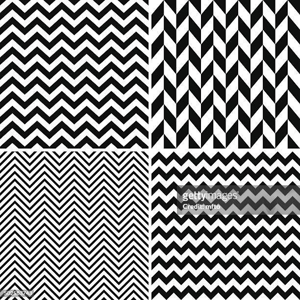 seamless chevron patterns - zigzag stock illustrations