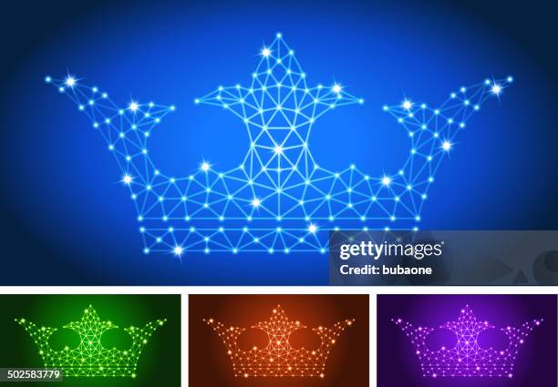 crown on triangular nodes connection structure vector art - king card stock illustrations