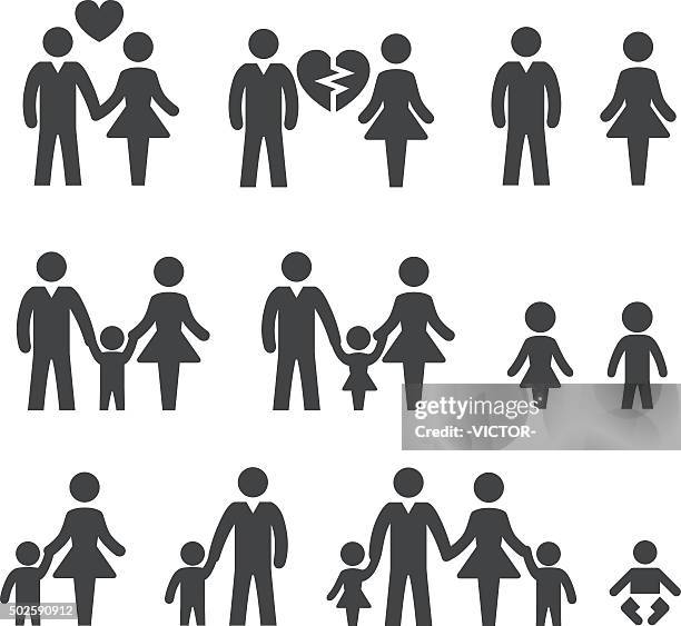 familie icons-acme series - mutter-tochter-sohn stock-grafiken, -clipart, -cartoons und -symbole