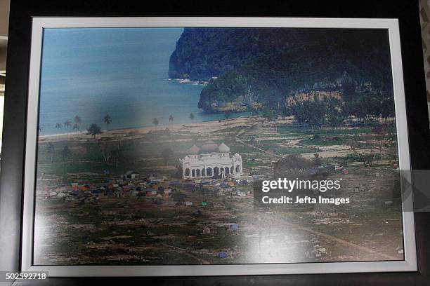 Photograph seen on display by a photojournalist during the 11th anniversary of the 2004 Indian Ocean Tsunami, also known as Boxing Day at Tsunami...