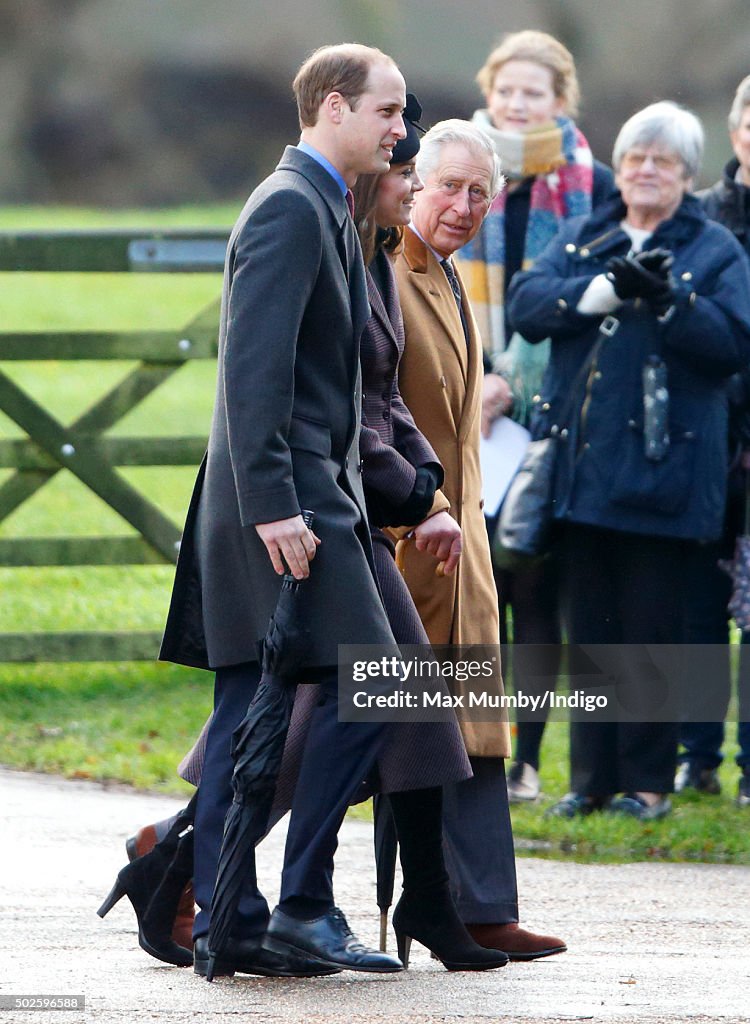 Queen Elizabeth II Attends Sunday Service At Sandringham