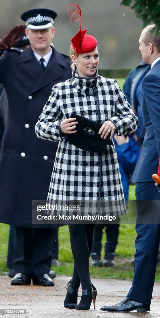 Queen Elizabeth II Attends Sunday Service At Sandringham