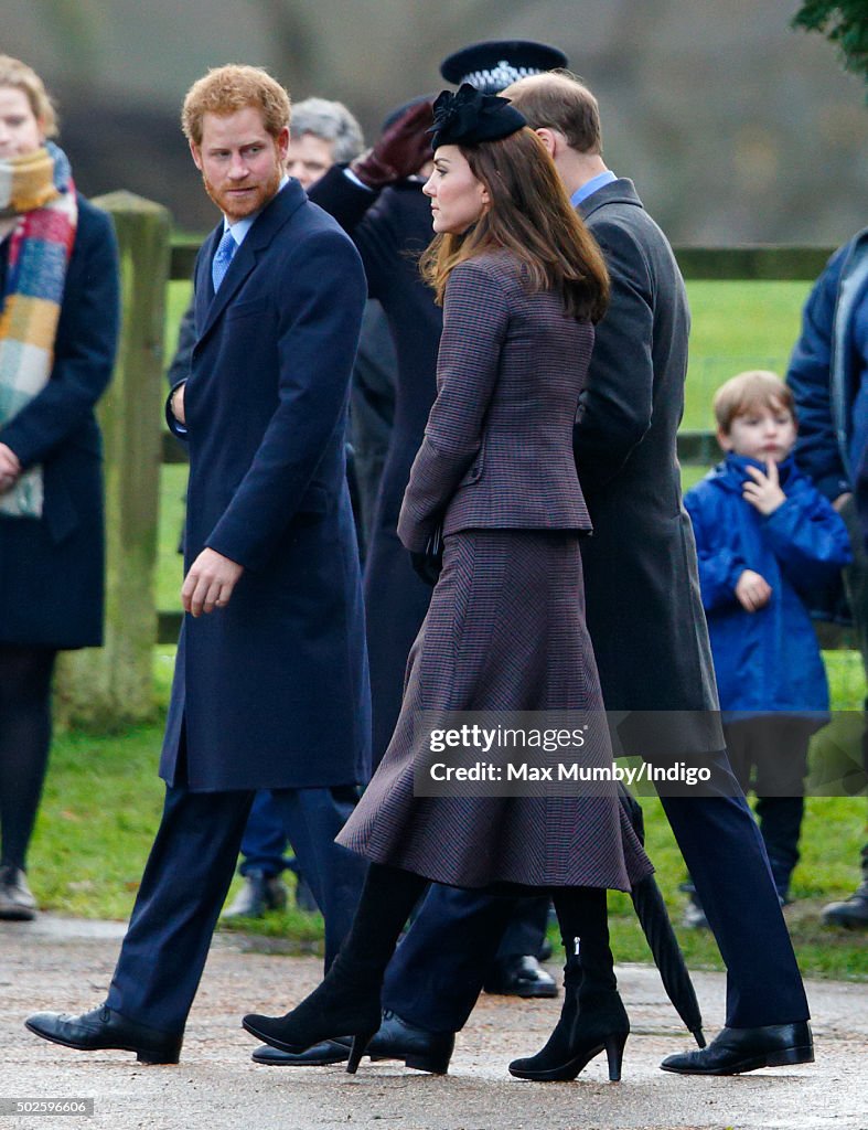 Queen Elizabeth II Attends Sunday Service At Sandringham