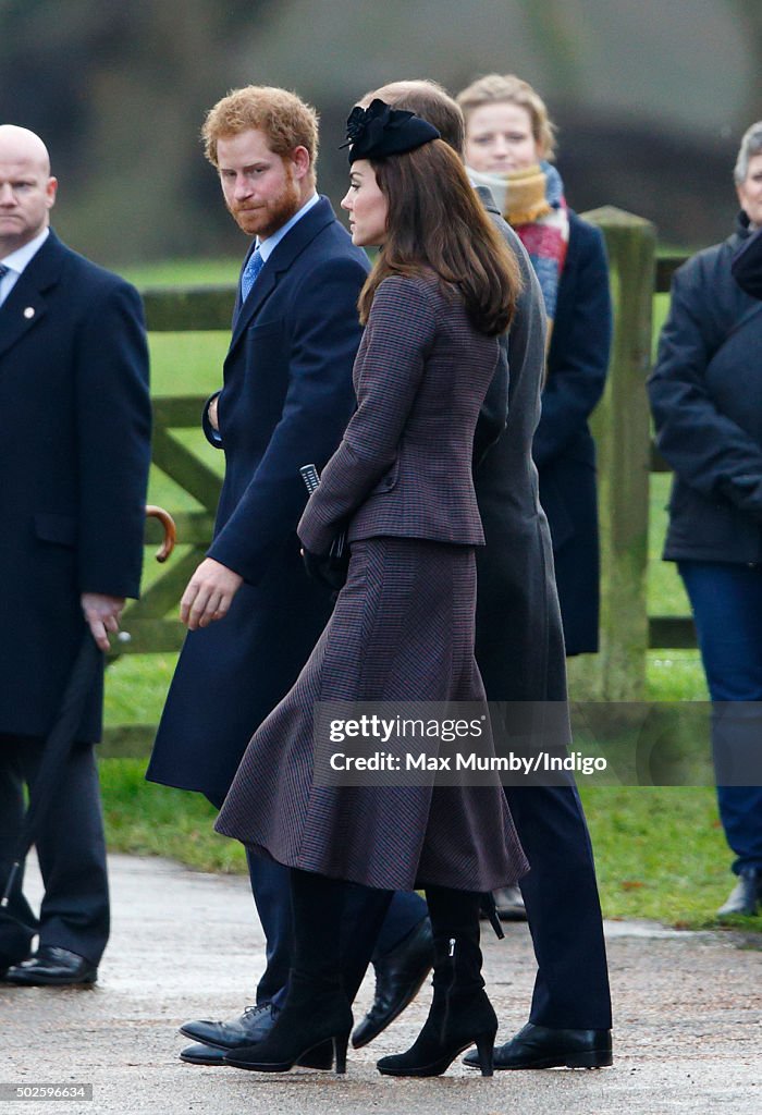 Queen Elizabeth II Attends Sunday Service At Sandringham