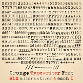 Grunge typewriter font