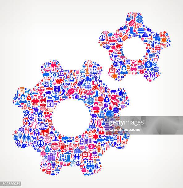 gears us royalty free vector art pattern - bald eagle flag stock illustrations