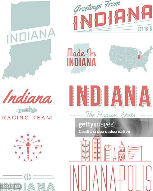 indiana typography - 印第安那波里斯市 幅插畫檔、美工圖案、卡通及圖標