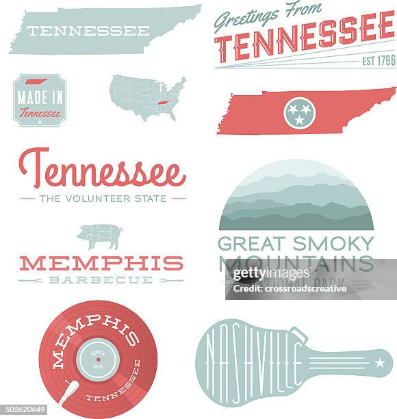 tennessee typography - great smoky mountains national park stock illustrations