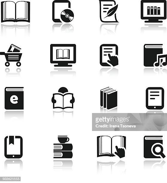 ebook and literature icons - workbook stock illustrations