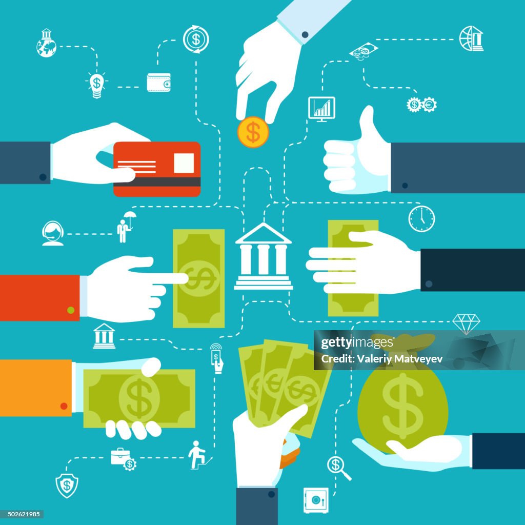 Infographic Financial Flowchart For Money Transfer High-Res Vector ...