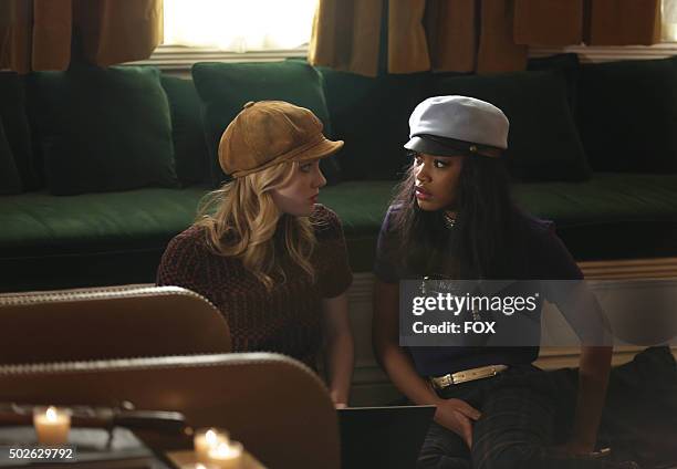 Skyler Samuels and Keke Palmer in the two-hour "Dorkus"/"The Final Girl" season finale episode of SCREAM QUEENS airing Tuesday, Dec. 8 on FOX.