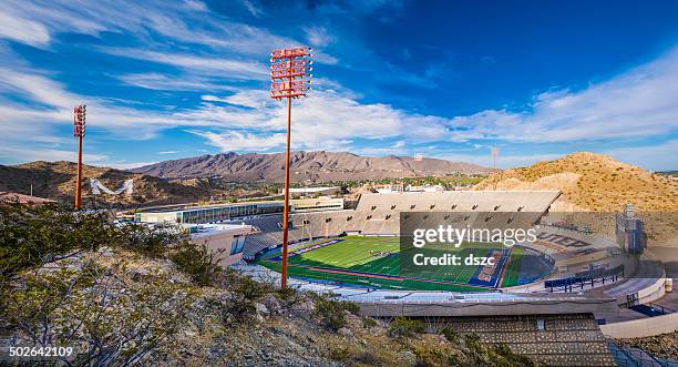 utep sun bowl football stadium panorama in el paso, texas - el paso stock pictures, royalty-free photos & images