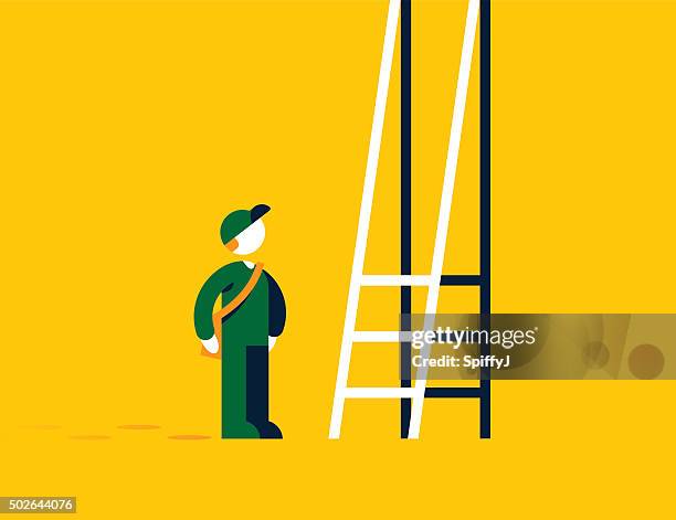 corporate ladder problem - difficult journey stock illustrations