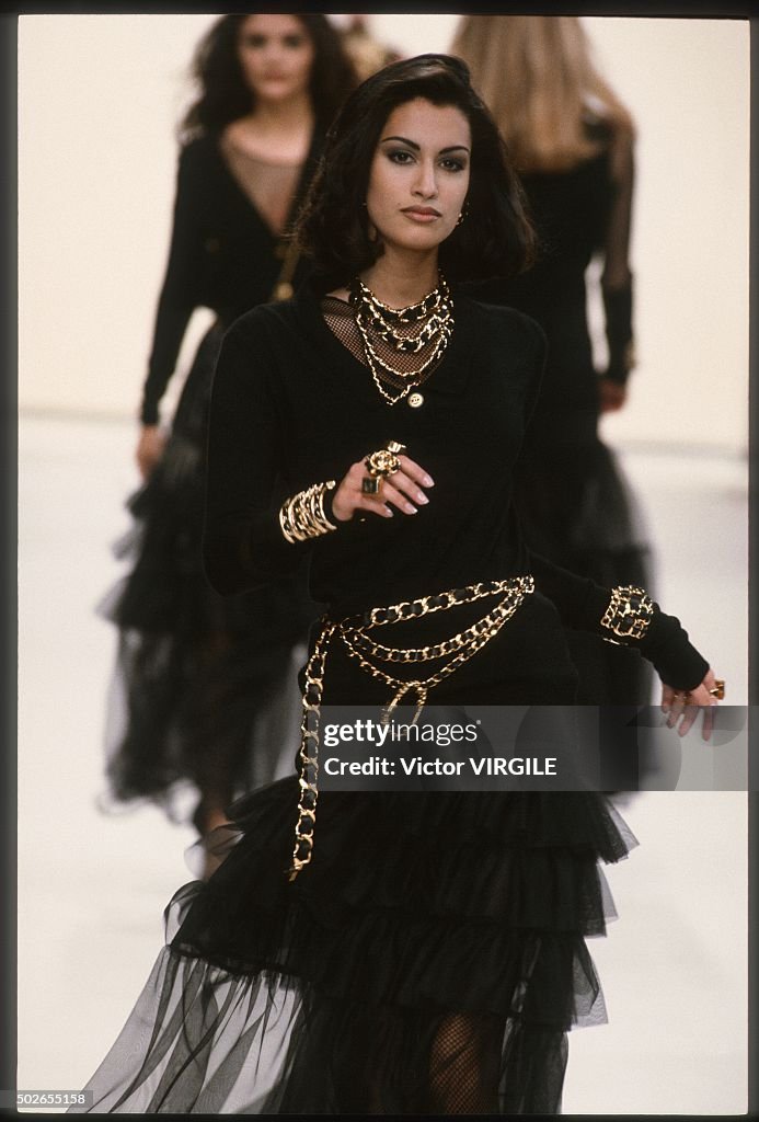 Yasmeen Ghauri walks the runway during the Chanel Ready to Wear