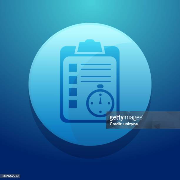 clipboard with timer icon - fast form stock illustrations