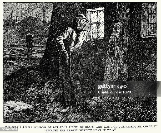 our mutual friend by charles dickens - eavesdropping stock illustrations