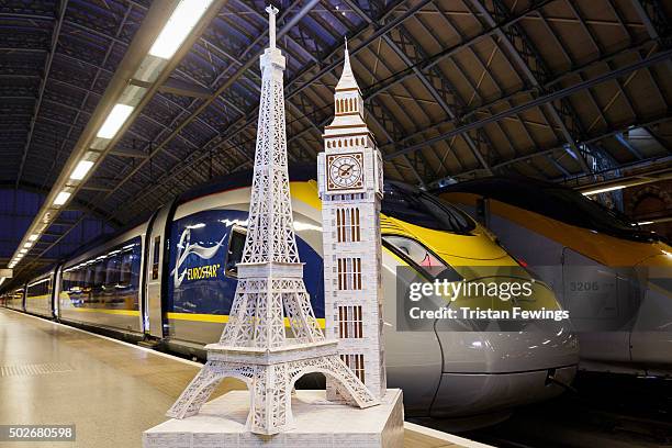 Just the ticket - iconic London and Paris landmarks made from recycled train tickets have been created as Eurostar launches fares from £29 one-way...