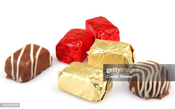assorted fine chocolates - praline stock pictures, royalty-free photos & images