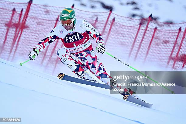 Klaus Kroell of Austria competes during the Audi FIS Alpine Ski World Cup Men's Downhill Training on December 28, 2015 in Santa Caterina Valfurva,...