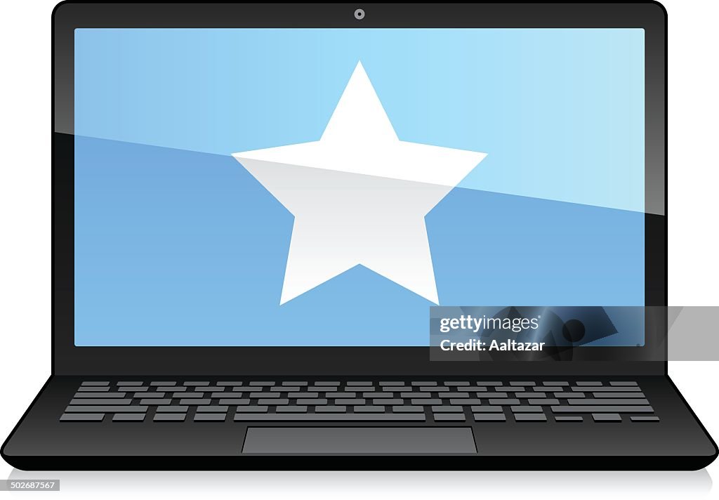 Computer Shell Star Laptop Displaying Star Shape High-Res Vector Graphic - Getty Images