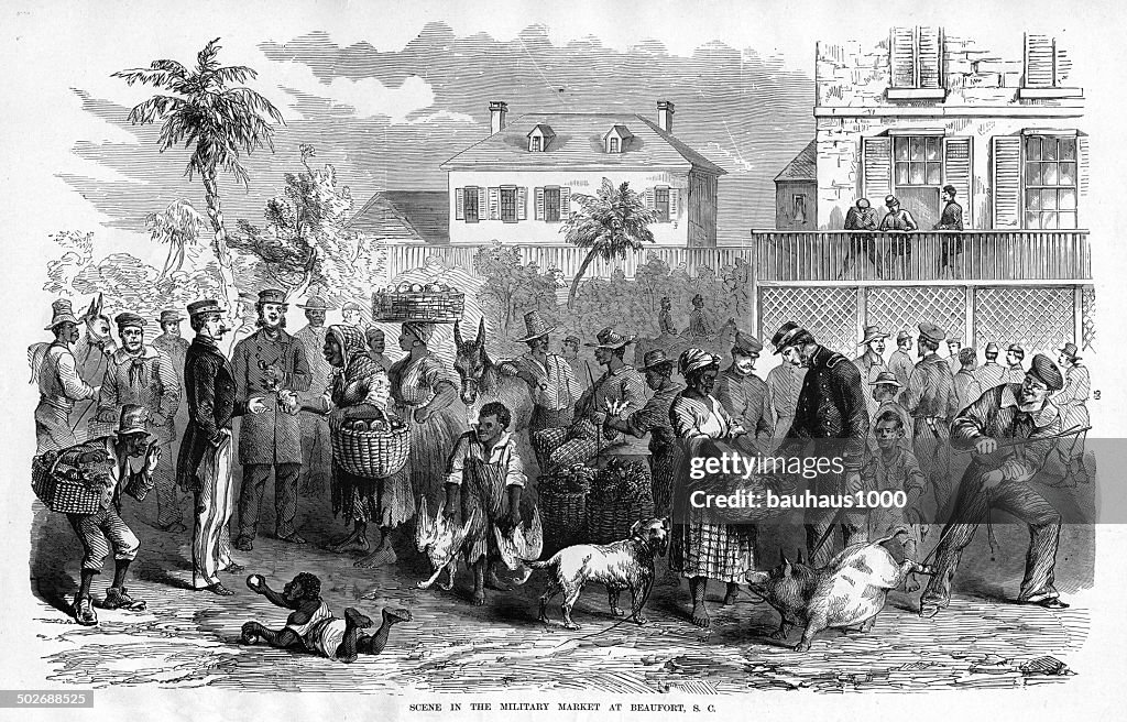 Beaufort, SC Civil War Engraving