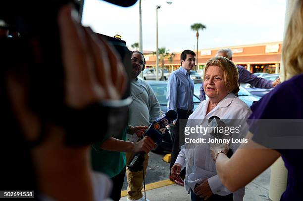 Congress Woman Ileana Ros-Lehtinen attend Republican presidential candidate and former Florida Governor Jeb Bush meet and greet at Chico's Restaurant...