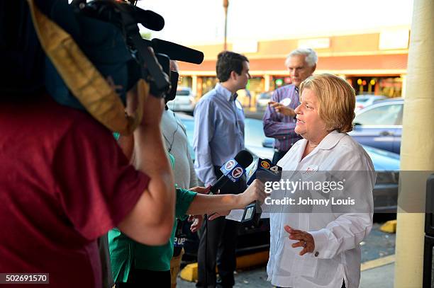 Congress Woman Ileana Ros-Lehtinen attend Republican presidential candidate and former Florida Governor Jeb Bush meet and greet at Chico's Restaurant...